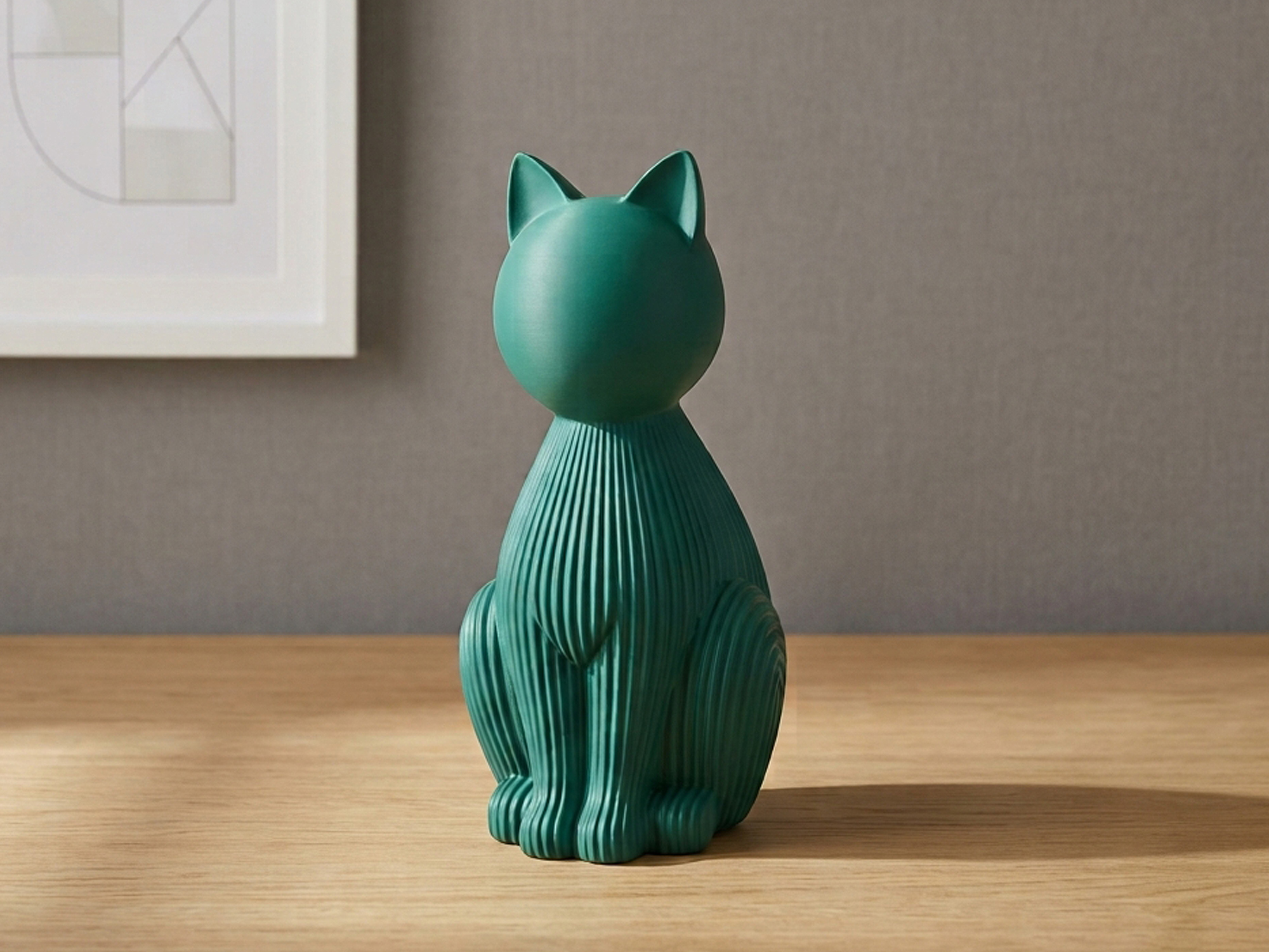 Figura Decorativa de Gato Verde