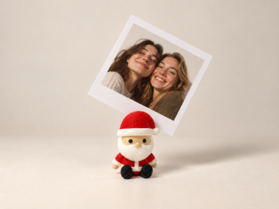 Papai Noel com Foto de Amizade